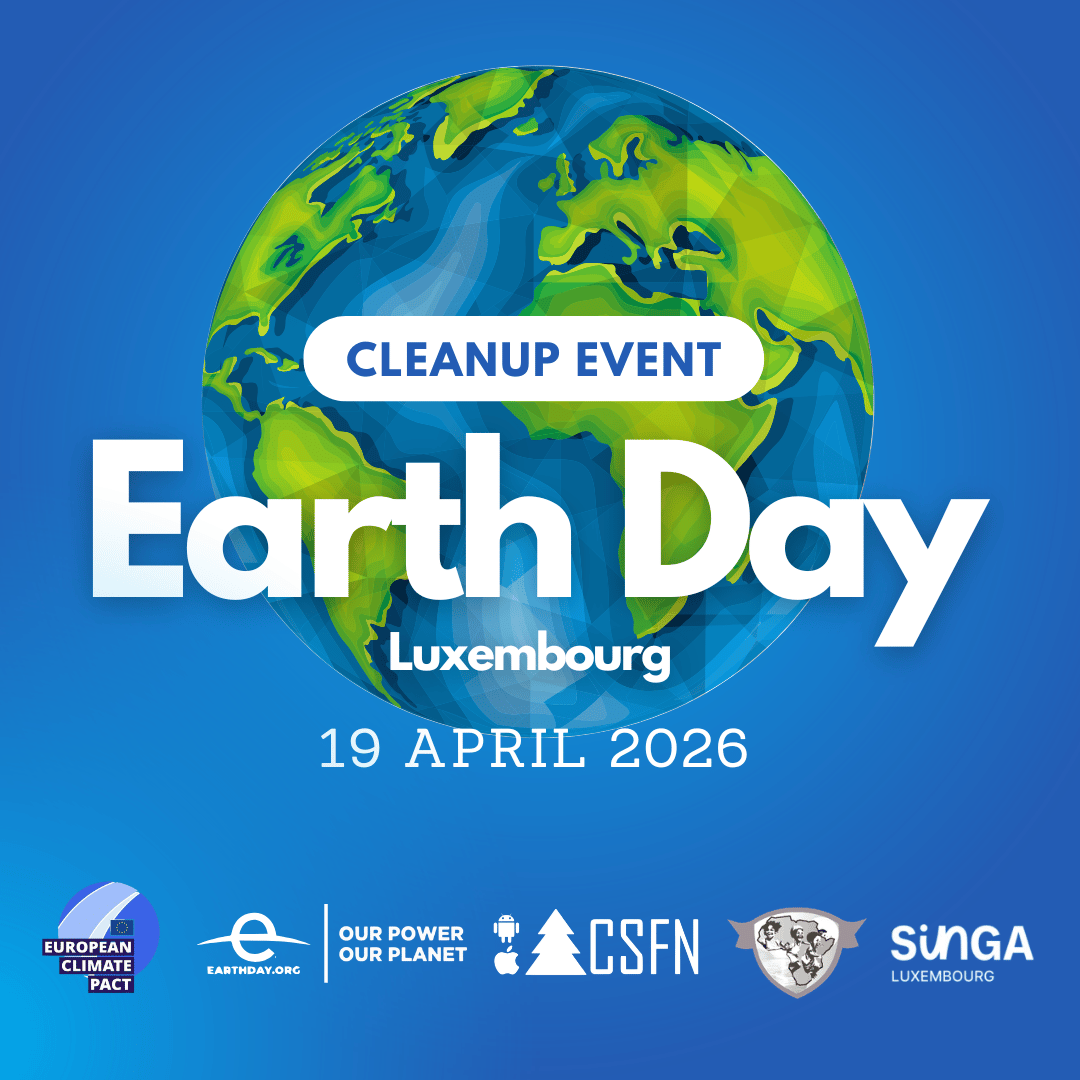 CSFN cleanup poster in Luxembourg City for Earth Day 2026