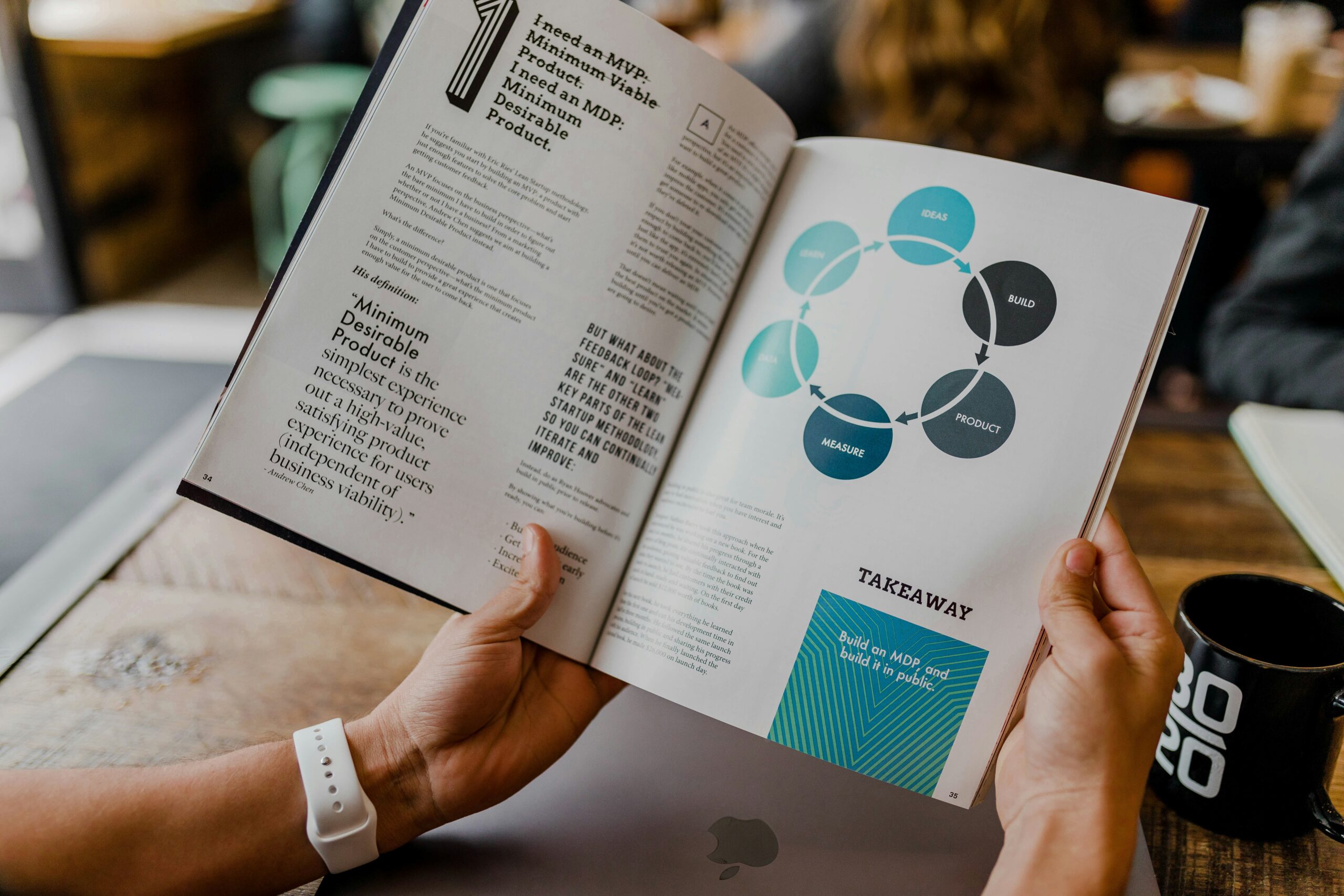 A person holding a booklet about sustainability ilustrating new greenwashing directive.