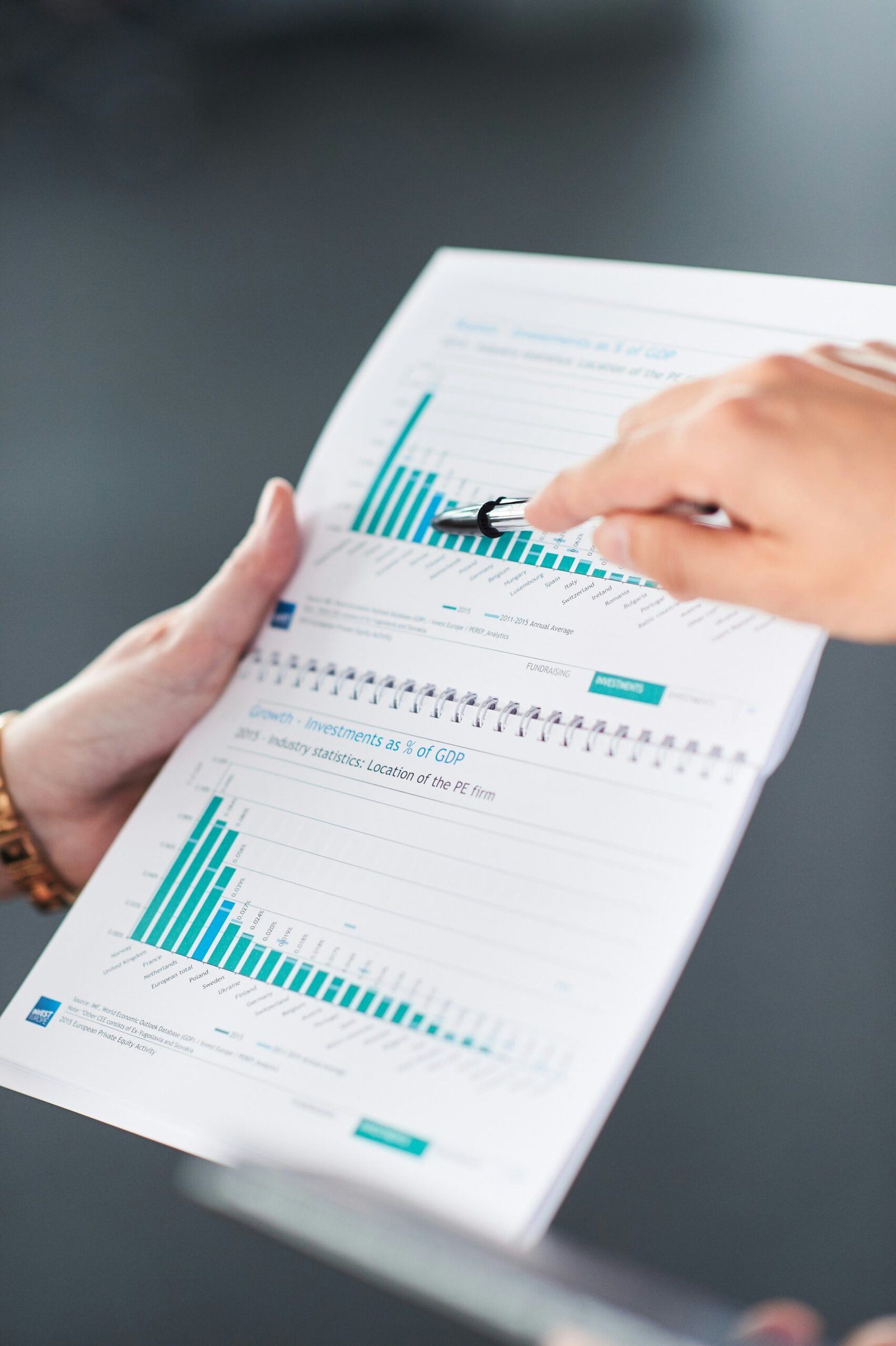 An impact report on a desk, used to illustrate where a CSR donation actually goes"